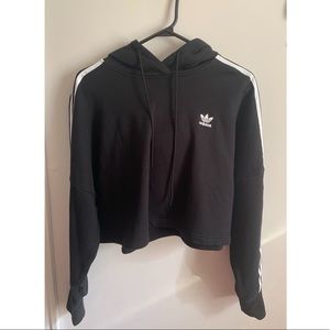 Adidas cropped hoodie black